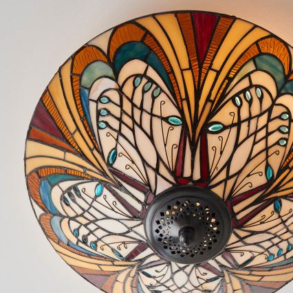 Endon 70241 - Lámpara de techo Tiffany HECTOR 2xE27/60W/230V Ø 40 cm