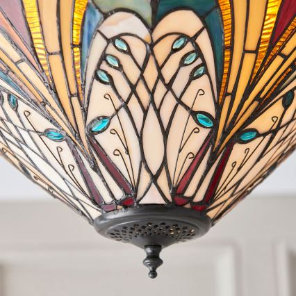 Endon 70241 - Lámpara de techo Tiffany HECTOR 2xE27/60W/230V Ø 40 cm