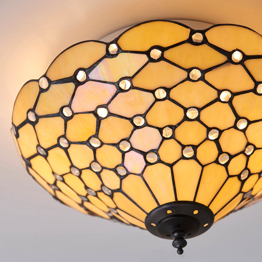 Endon 70242 - Lámpara de techo Tiffany PEARL 2xE27/60W/230V Ø 37 cm