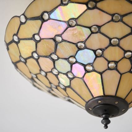 Endon 70242 - Lámpara de techo Tiffany PEARL 2xE27/60W/230V Ø 37 cm