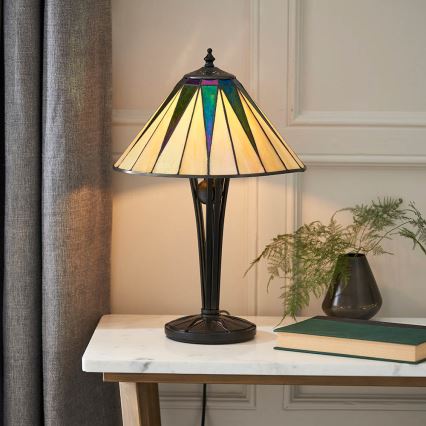 Endon 70367 - Lámpara de sobremesa Tiffany DARK STAR 1xE14/40W/230V, diámetro 30 cm