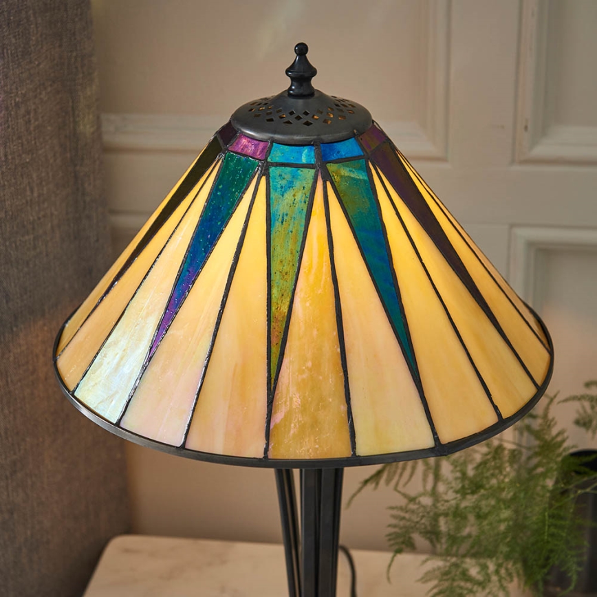 Endon 70367 - Lámpara de sobremesa Tiffany DARK STAR 1xE14/40W/230V, diámetro 30 cm