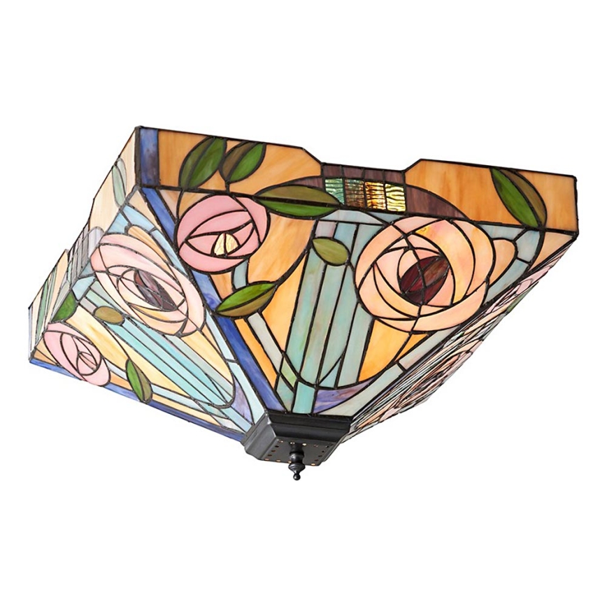 Endon 70698 - Lámpara de techo Tiffany WILLOW 2xE27/60W/230V