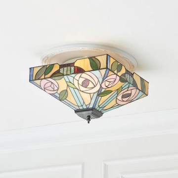 Endon 70699 - Lámpara de techo Tiffany WILLOW 2xE27/60W/230V 35x35 cm