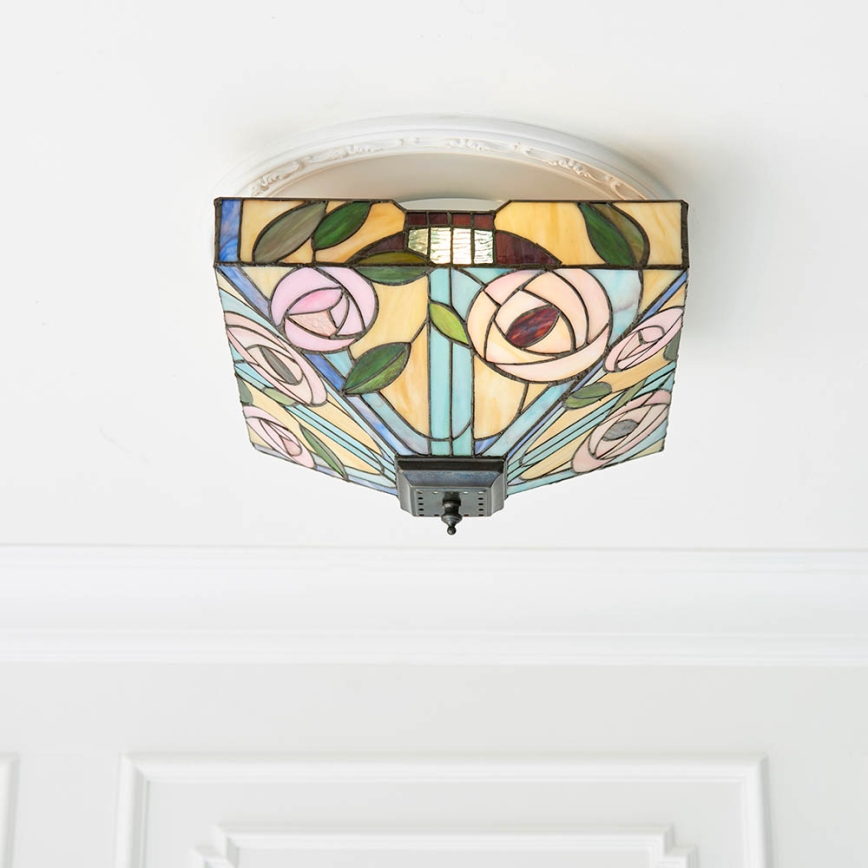 Endon 70699 - Lámpara de techo Tiffany WILLOW 2xE27/60W/230V 35x35 cm