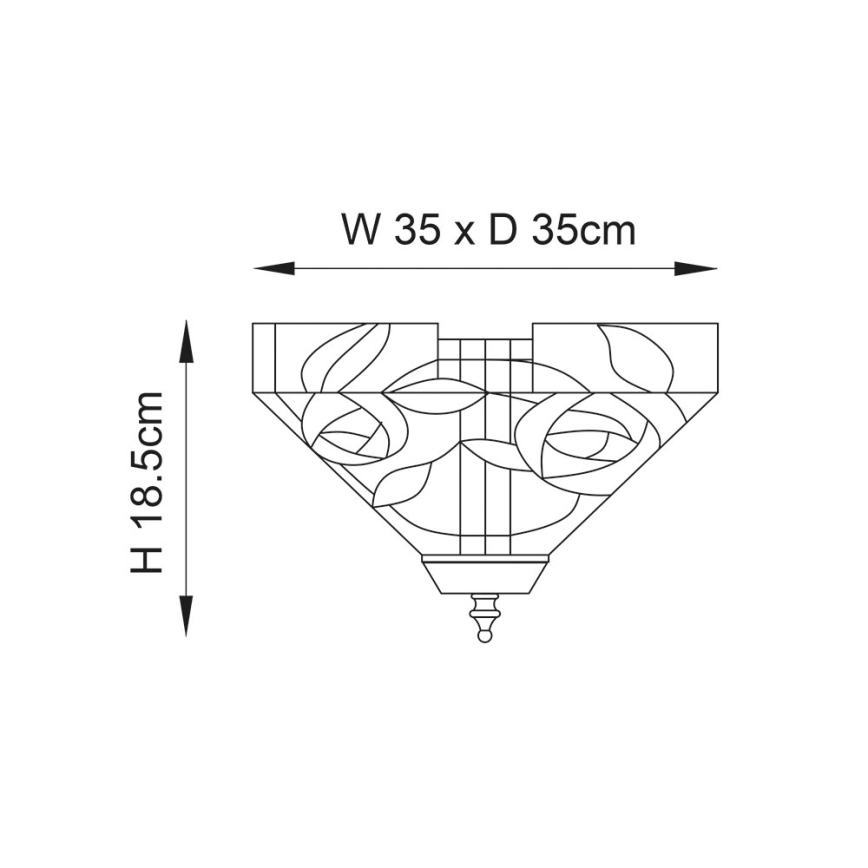 Endon 70699 - Lámpara de techo Tiffany WILLOW 2xE27/60W/230V 35x35 cm