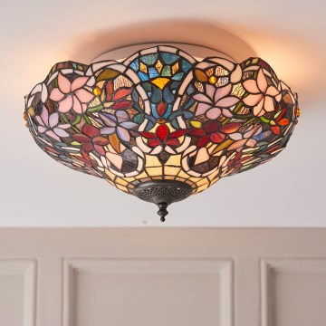 Endon 70709 - Lámpara de techo Tiffany SULLIVAN 2xE27/60W/230V diámetro 40 cm