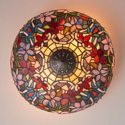 Endon 70709 - Lámpara de techo Tiffany SULLIVAN 2xE27/60W/230V diámetro 40 cm