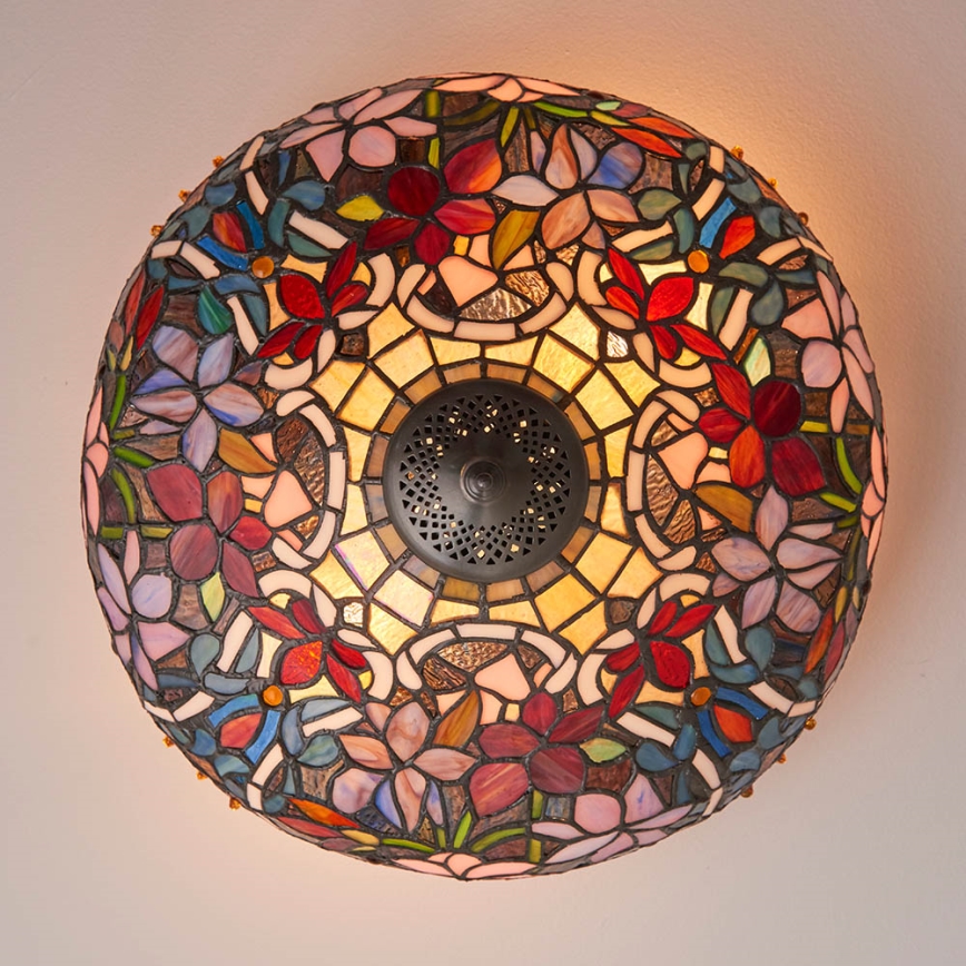 Endon 70709 - Lámpara de techo Tiffany SULLIVAN 2xE27/60W/230V diámetro 40 cm