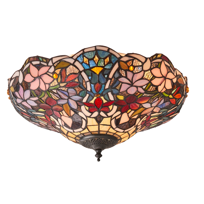 Endon 70709 - Lámpara de techo Tiffany SULLIVAN 2xE27/60W/230V diámetro 40 cm