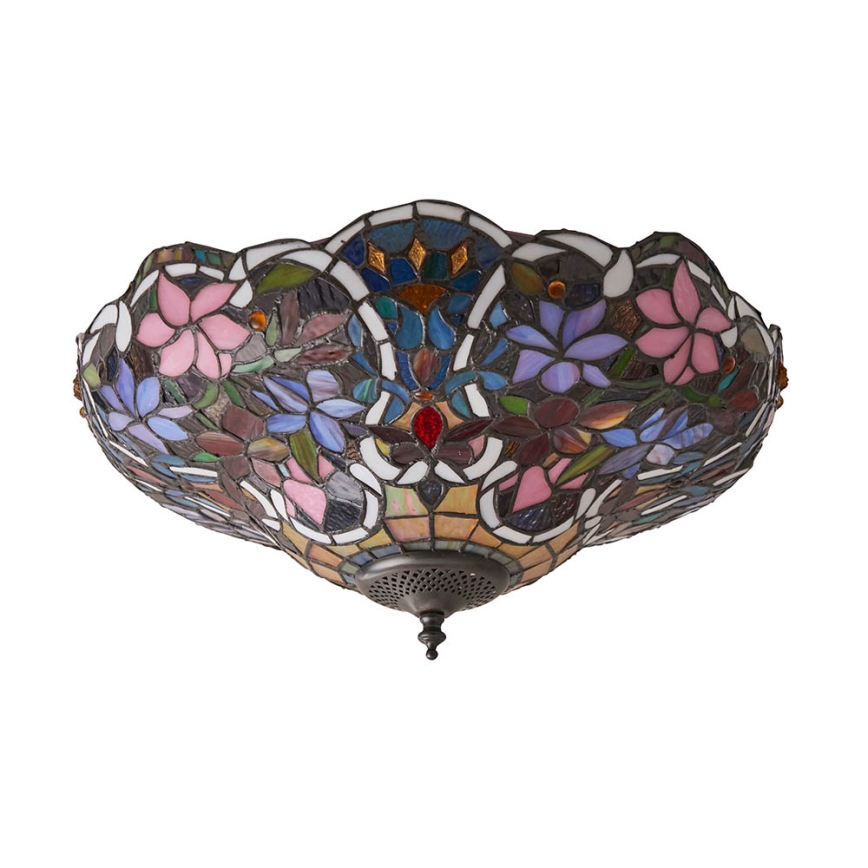 Endon 70709 - Lámpara de techo Tiffany SULLIVAN 2xE27/60W/230V diámetro 40 cm