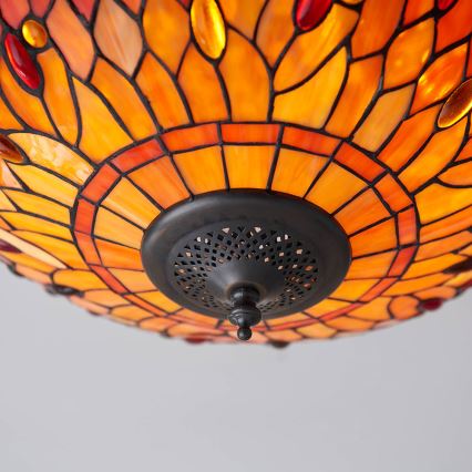 Endon 70721 - Lámpara de techo Tiffany DRAGONFLY 2xE27/60W/230V Ø 41 cm