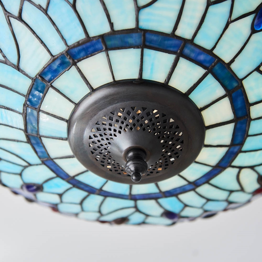 Endon 70722 - Lámpara de techo Tiffany DRAGONFLY 2xE27/60W/230V diámetro 41 cm