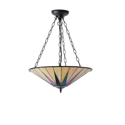 Endon 70754 - Lámpara colgante con cadena Tiffany DARK STAR 3xE27/60W/230V Ø 49 cm