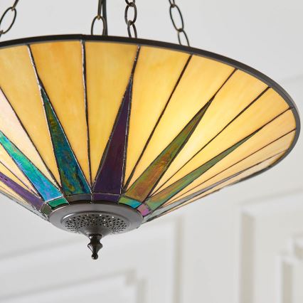 Endon 70754 - Lámpara colgante con cadena Tiffany DARK STAR 3xE27/60W/230V Ø 49 cm