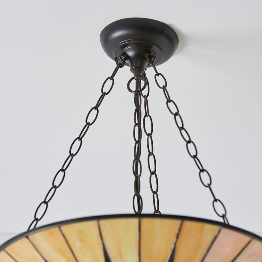 Endon 70754 - Lámpara colgante con cadena Tiffany DARK STAR 3xE27/60W/230V Ø 49 cm