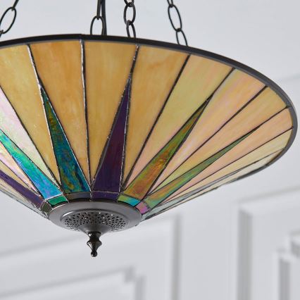 Endon 70754 - Lámpara colgante con cadena Tiffany DARK STAR 3xE27/60W/230V Ø 49 cm