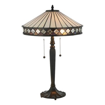 Endon 70935 - Lámpara de mesa Tiffany FARGO 2xE27/60W/230V diámetro 41,5 cm