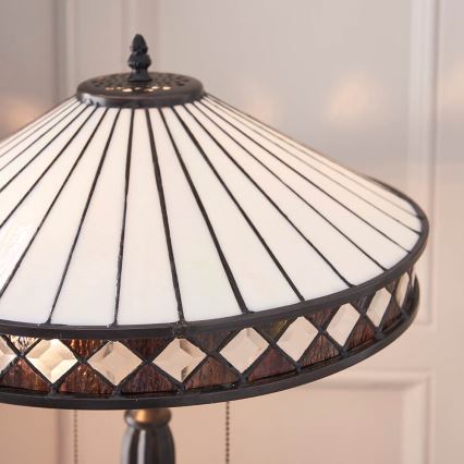 Endon 70935 - Lámpara de mesa Tiffany FARGO 2xE27/60W/230V diámetro 41,5 cm
