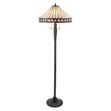 Endon 70936 - Lámpara de pie Tiffany FARGO 2xE27/60W/230V Ø 50 cm