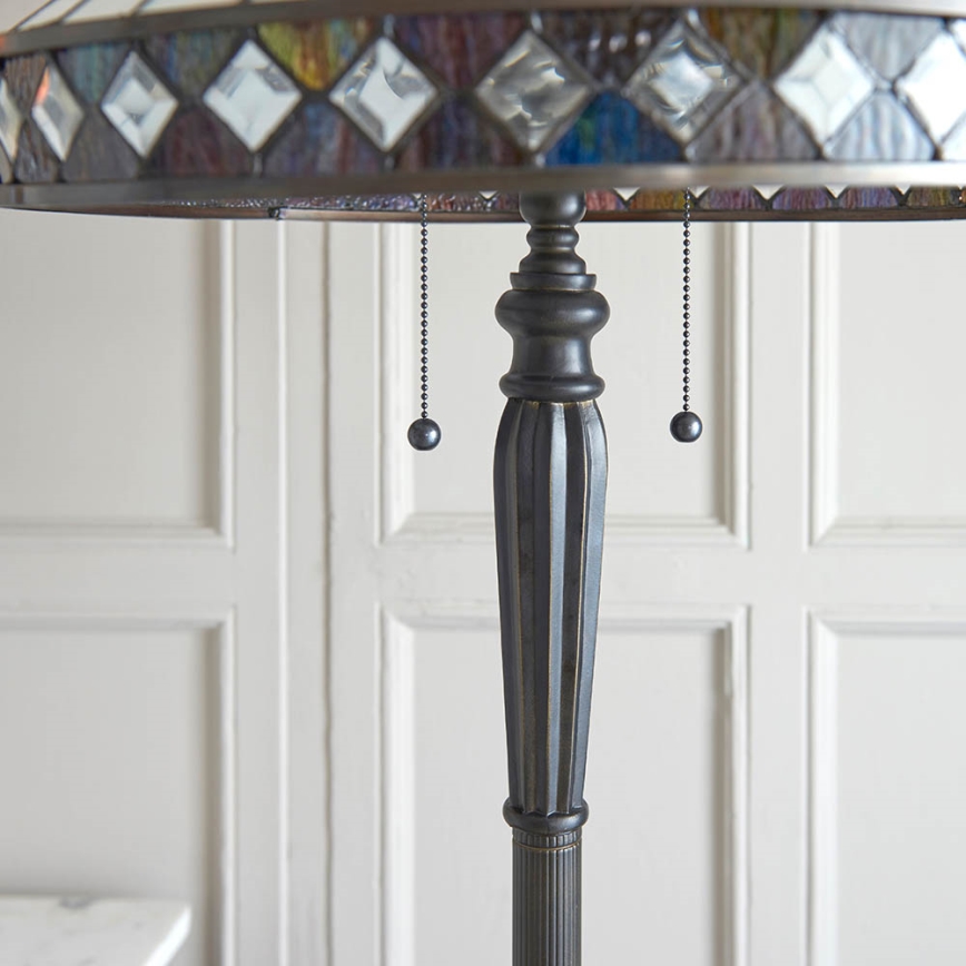 Endon 70936 - Lámpara de pie Tiffany FARGO 2xE27/60W/230V Ø 50 cm