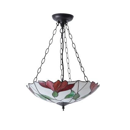 Endon 70946 - Lámpara colgante con cadena Tiffany BOTANICA 3xE27/60W/230V Ø 45 cm