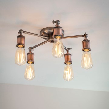 Endon 76336 - Lámpara de focos HAL 5xE27/40W/230V cromo mate/cobre