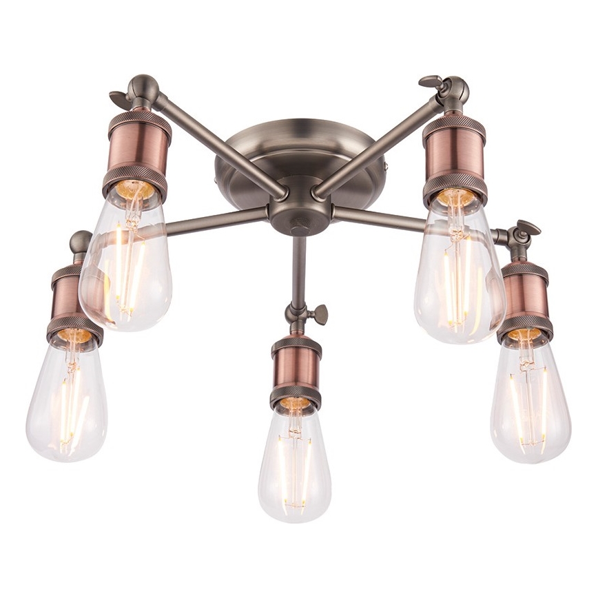 Endon 76336 - Lámpara de focos HAL 5xE27/40W/230V cromo mate/cobre