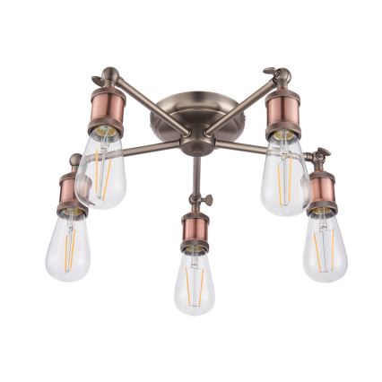 Endon 76336 - Lámpara de focos HAL 5xE27/40W/230V cromo mate/cobre
