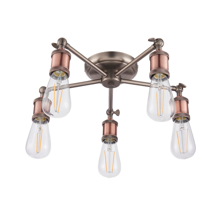 Endon 76336 - Lámpara de focos HAL 5xE27/40W/230V cromo mate/cobre