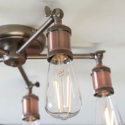 Endon 76336 - Lámpara de focos HAL 5xE27/40W/230V cromo mate/cobre