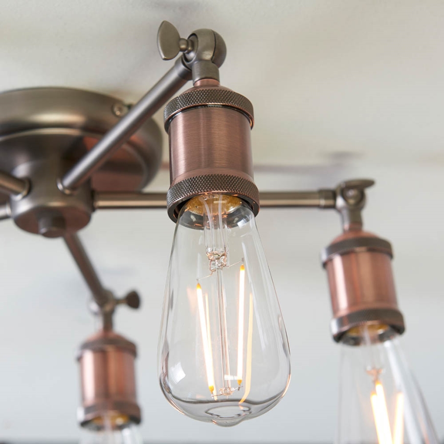 Endon 76336 - Lámpara de focos HAL 5xE27/40W/230V cromo mate/cobre