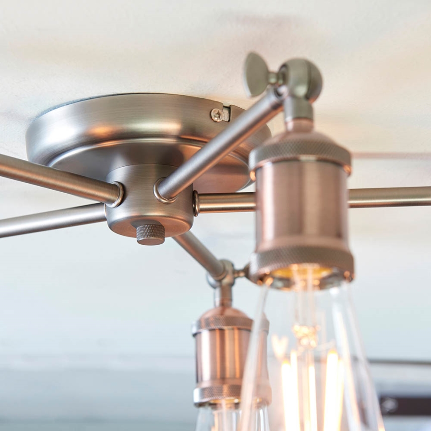 Endon 76336 - Lámpara de focos HAL 5xE27/40W/230V cromo mate/cobre