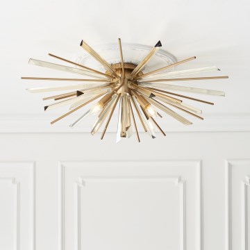 Endon 81937 - Lámpara de techo 4xE14/40W/230V, diámetro 80 cm, acabado dorado