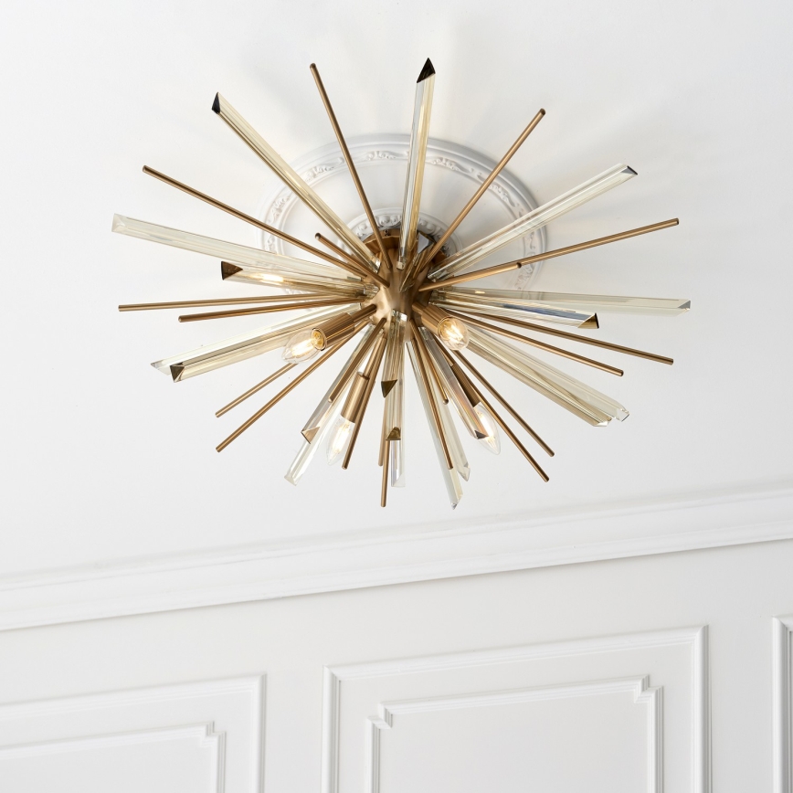 Endon 81937 - Lámpara de techo 4xE14/40W/230V, diámetro 80 cm, acabado dorado