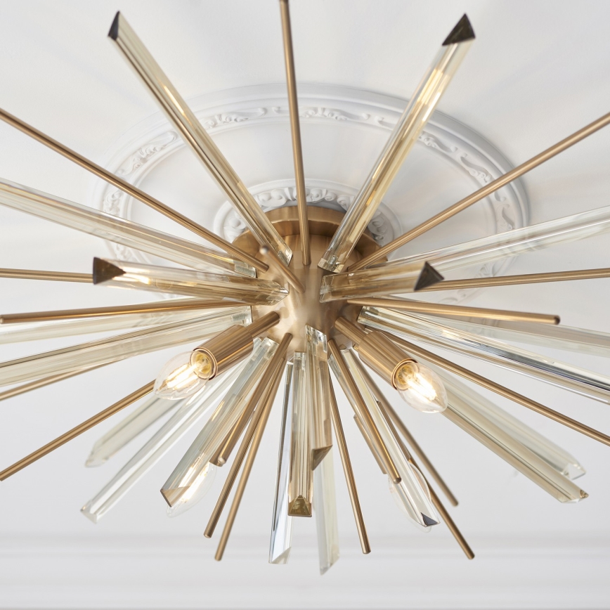 Endon 81937 - Lámpara de techo 4xE14/40W/230V, diámetro 80 cm, acabado dorado