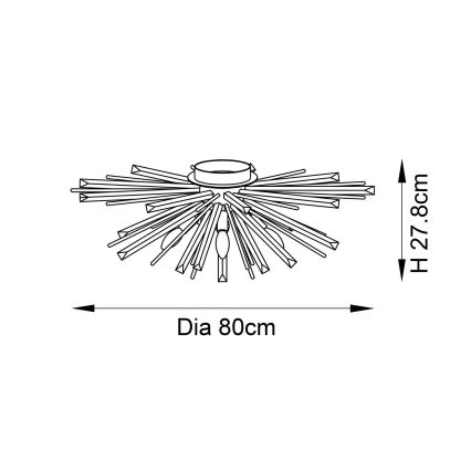 Endon 81937 - Lámpara de techo 4xE14/40W/230V, diámetro 80 cm, acabado dorado