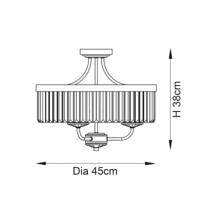 Endon 90264 - Lámpara de techo de superficie CHESTERFIELD 3xE14/6W/230V Ø 45 cm cromo brillante