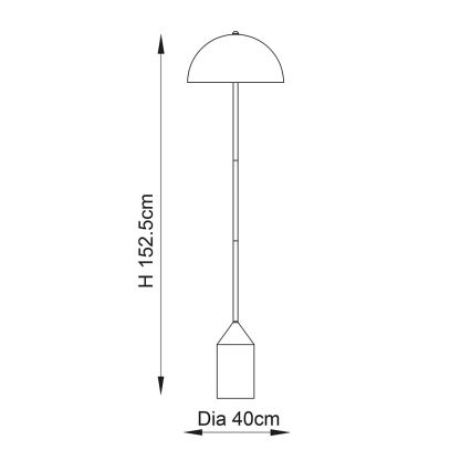 Endon 90521 - Lámpara de pie NOVA 1xE27/60W/230V latón