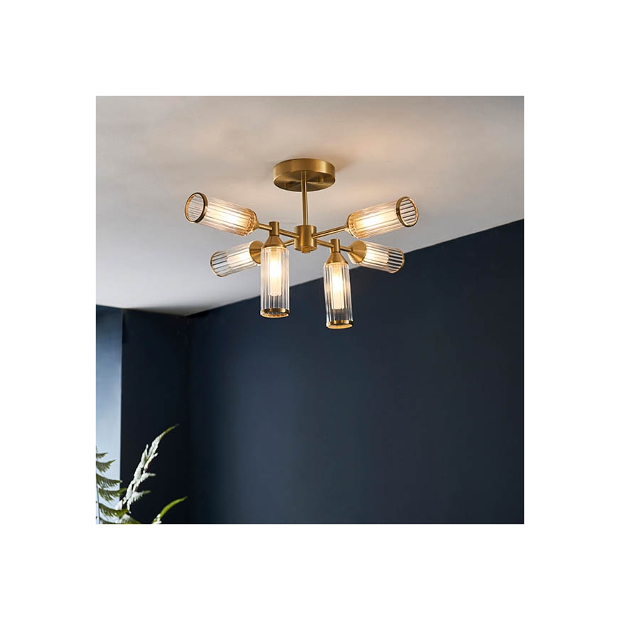 Endon 92213 - Lámpara de techo con varilla 6xG9/3W/230V latón