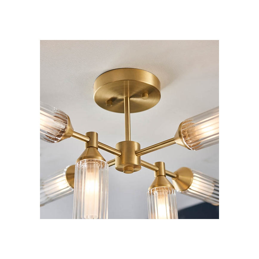 Endon 92213 - Lámpara de techo con varilla 6xG9/3W/230V latón
