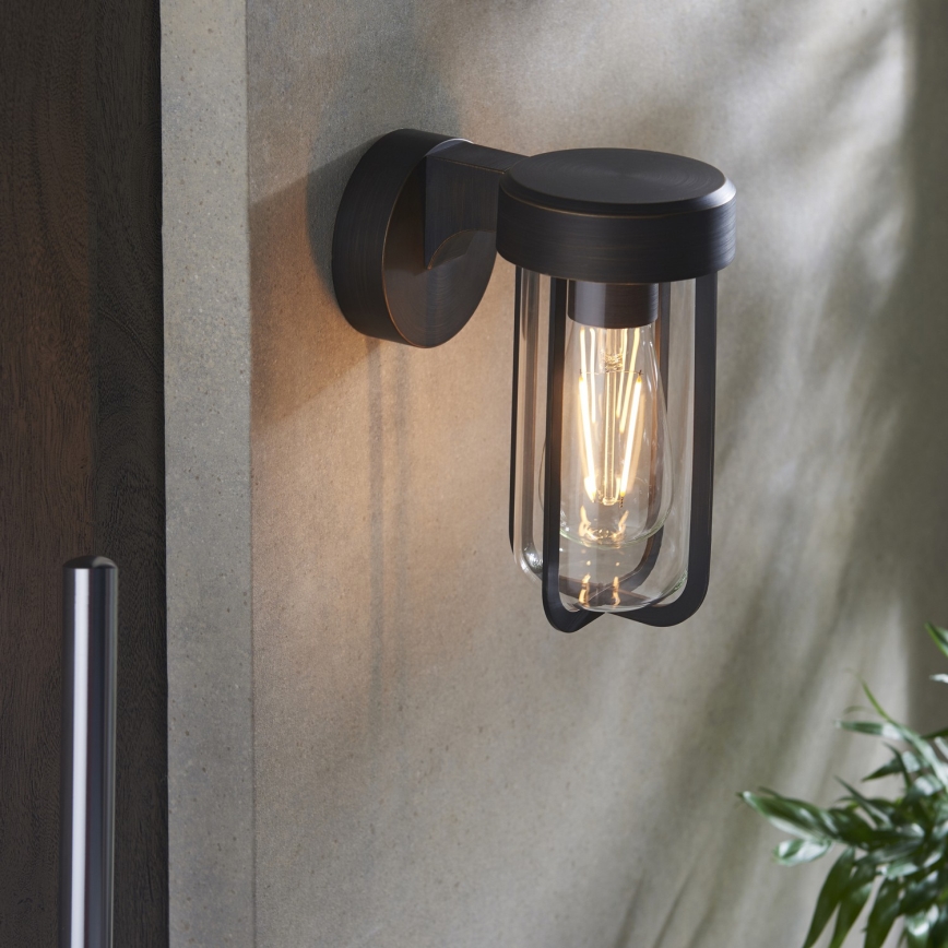 Endon 92857 - Aplique de pared para baño 1xE27/6W/230V IP44 bronce/negro