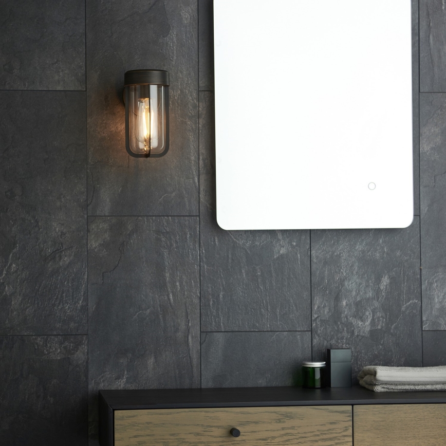 Endon 92857 - Aplique de pared para baño 1xE27/6W/230V IP44 bronce/negro