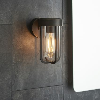 Endon 92857 - Aplique de pared para baño 1xE27/6W/230V IP44 bronce/negro
