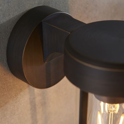 Endon 92857 - Aplique de pared para baño 1xE27/6W/230V IP44 bronce/negro