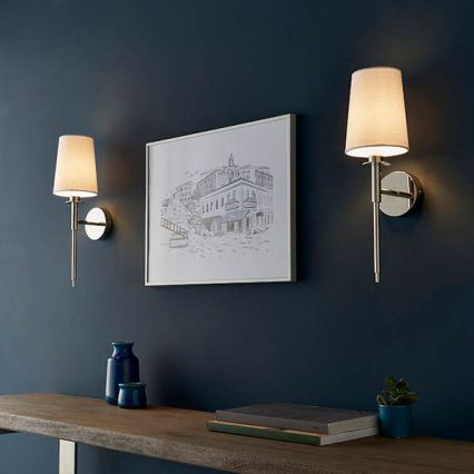 Endon 92949 - Aplique de pared 1xE14/6W/230V blanco/cromo brillante