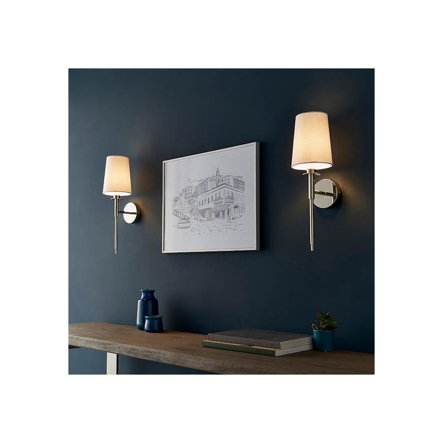 Endon 92949 - Aplique de pared 1xE14/6W/230V blanco/cromo brillante