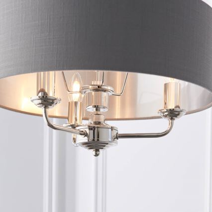 Endon 94377 - Lámpara colgante con cadena HIGHCLERE 3xE14/40W/230V gris/cromo brillante diá. 45 cm