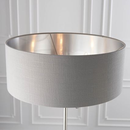 Endon 94378 - Lámpara de pie HIGHCLERE 1xE14/40W/230V gris/cromo brillante diá. 47 cm