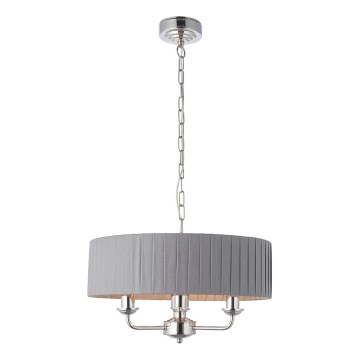 Endon 94394 - Lámpara colgante con cadena HIGHCLERE 3xE14/40W/230V gris oscuro/cromo brillante diá. 45 cm